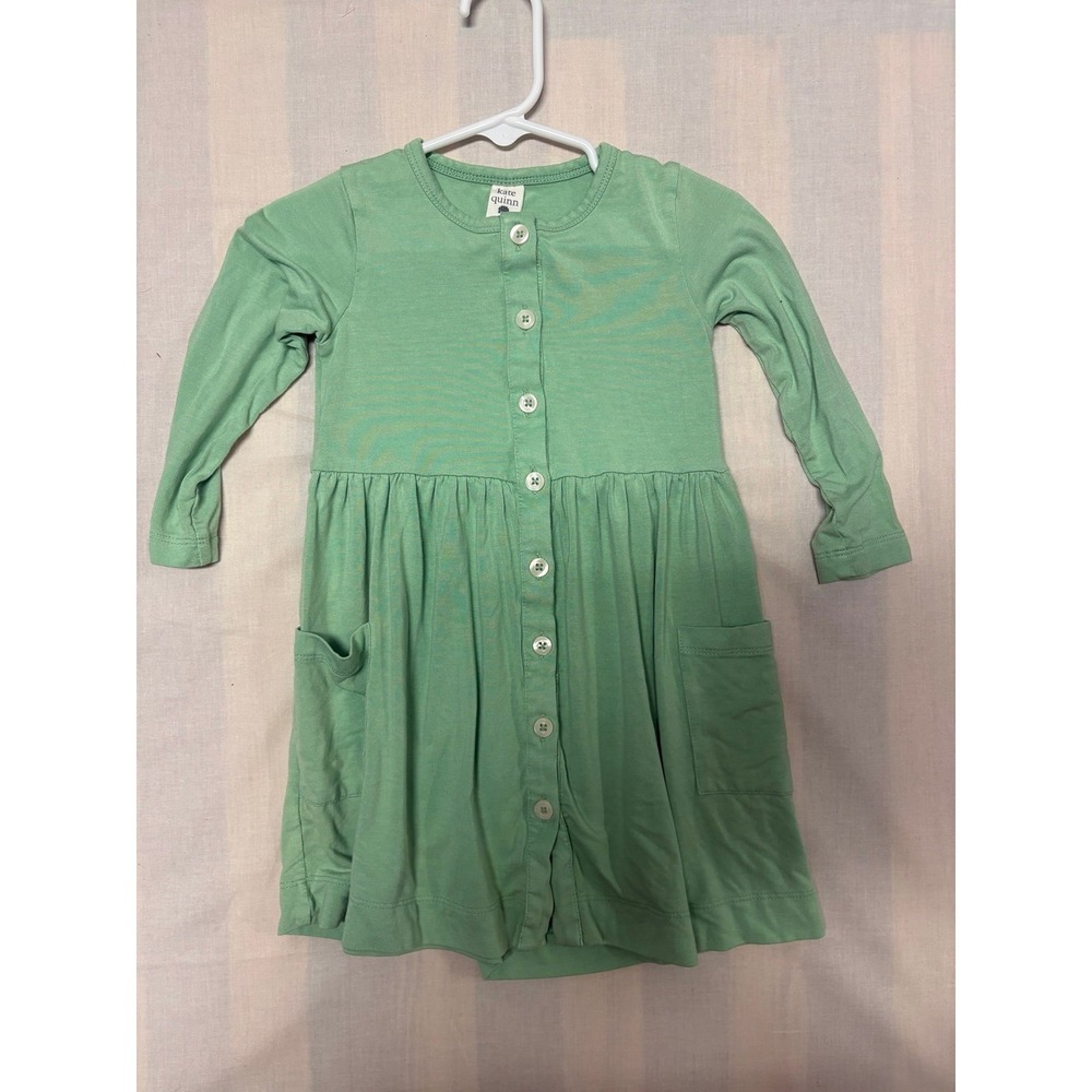 Kate Quinn Green Long Sleeve Button Up Dress size 18/24 Months